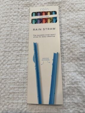 Rain Straw Bright 5-Pack Reusable Snap-Apart Straws - Blue & Multicolor